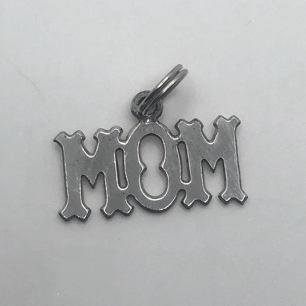 Vtg Rembrandt Sterling Silver MOM Mini Charm Bracelet Charm .7”